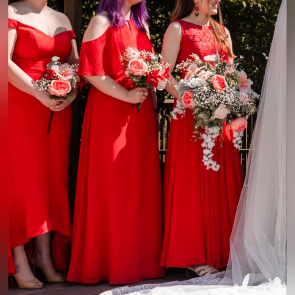 JJs House A-line Cold Shoulder Floor-Length Chiffon Bridesmaid Dress #206455 - Picture 7 of 10